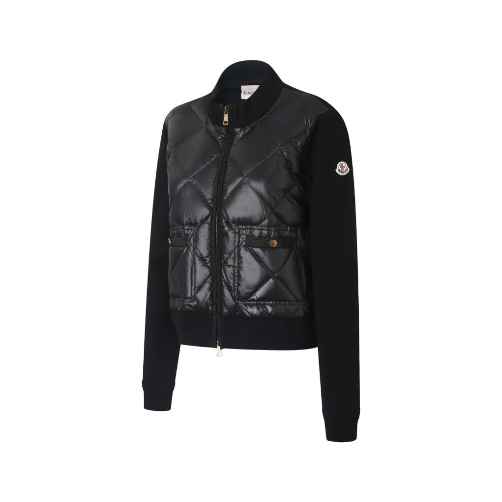 Moncler Women's Men's Knit Panel Short Down Jacket - Black