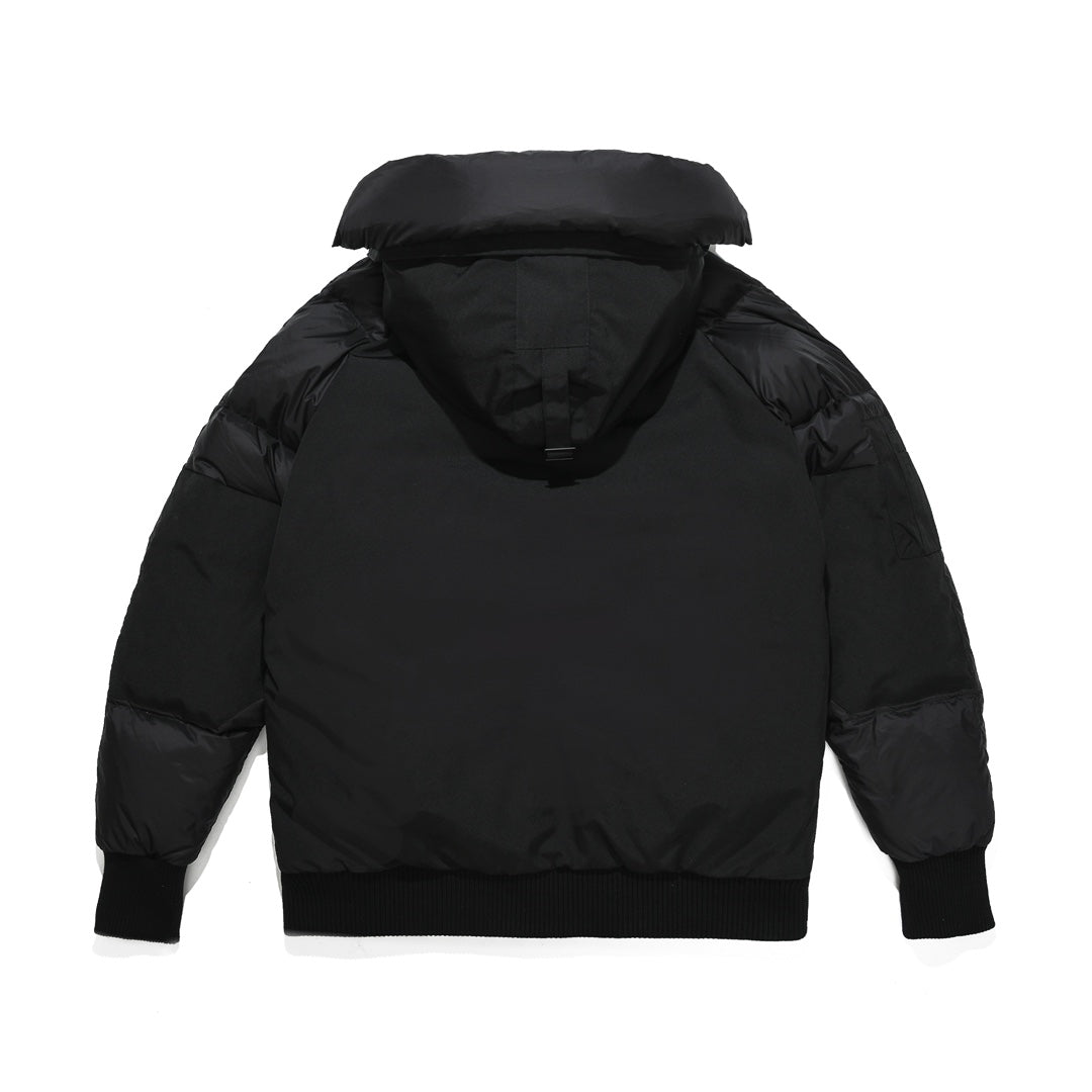 Canada Goose Women's Men's Hooded Down Bomber Jacket - Black
