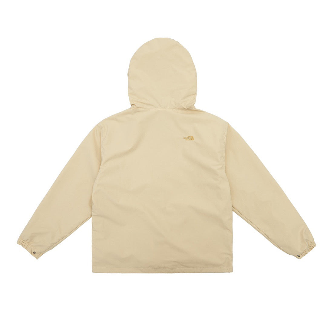 The North Face Women's Men's Multi-Pocket Hooded Jacket - Cream & Khaki Color Block