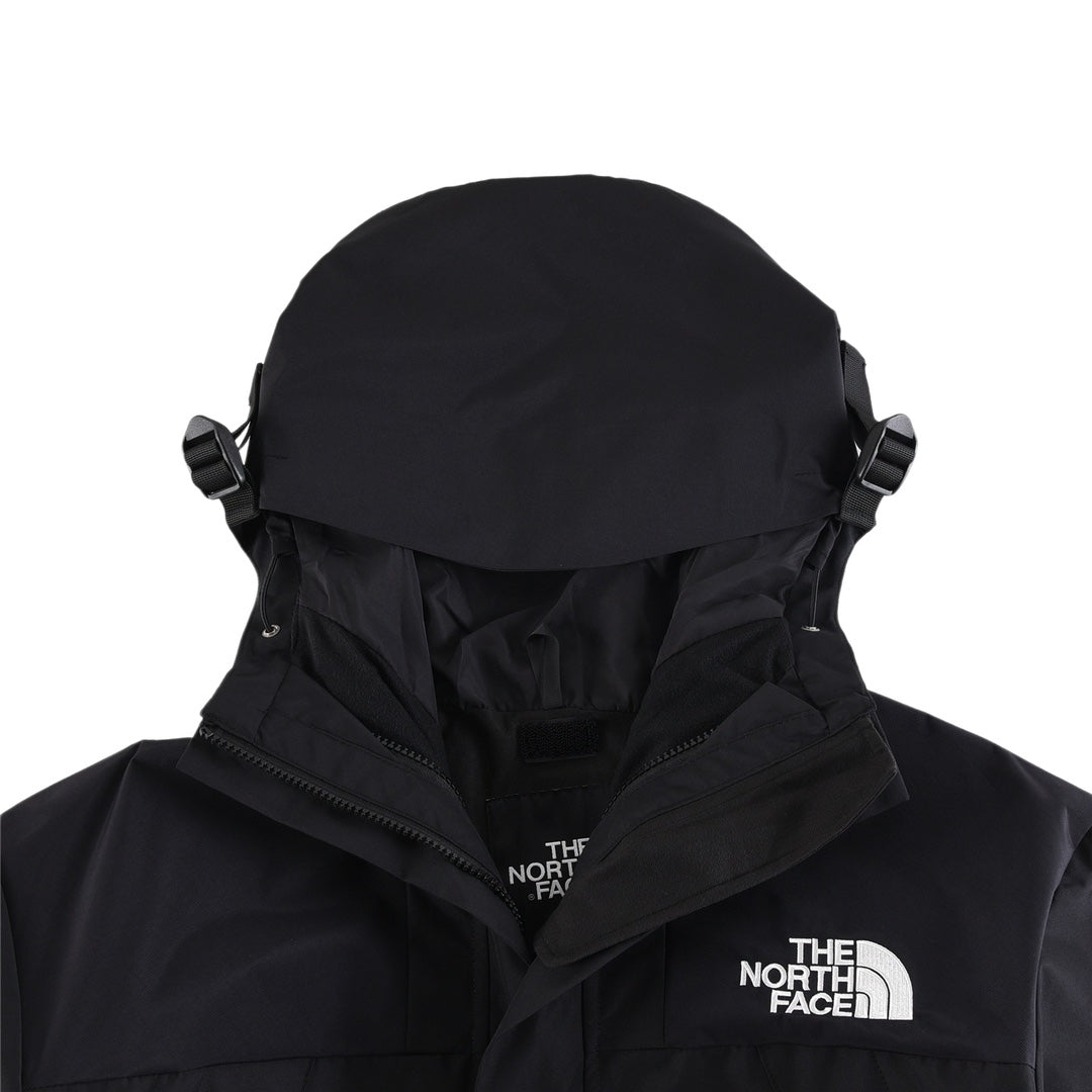 The North Face Women's Men's GORE-TEX Hooded Mountain Jacket - Solid Black Waterproof Shell