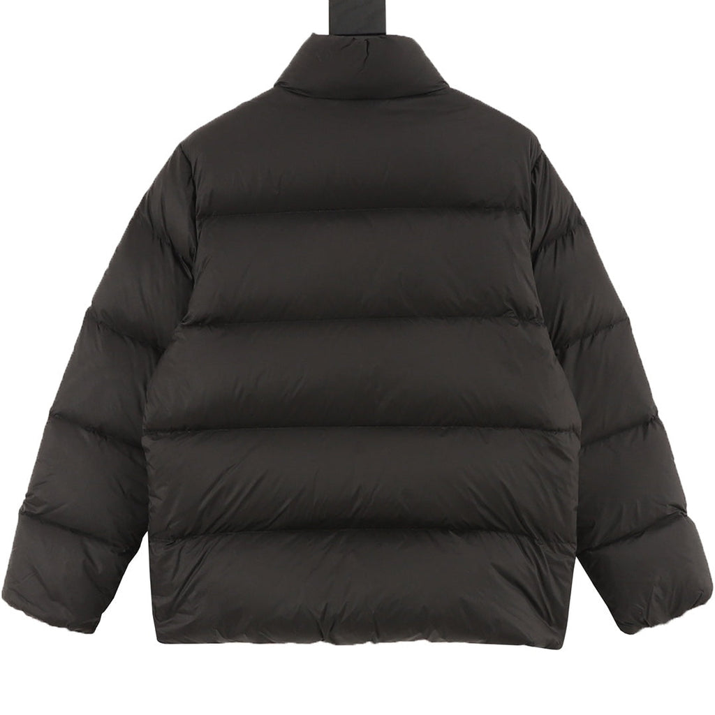 Moncler Women's Men's Stand Collar Puffer Down Jacket - Black