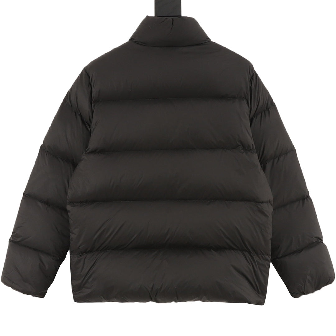 Moncler Women's Men's Stand Collar Puffer Down Jacket - Black