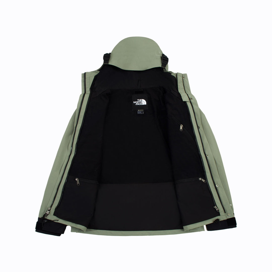 The North Face Men's Sage Green Black Color Block GORE-TEX Hooded Mountain Jacket