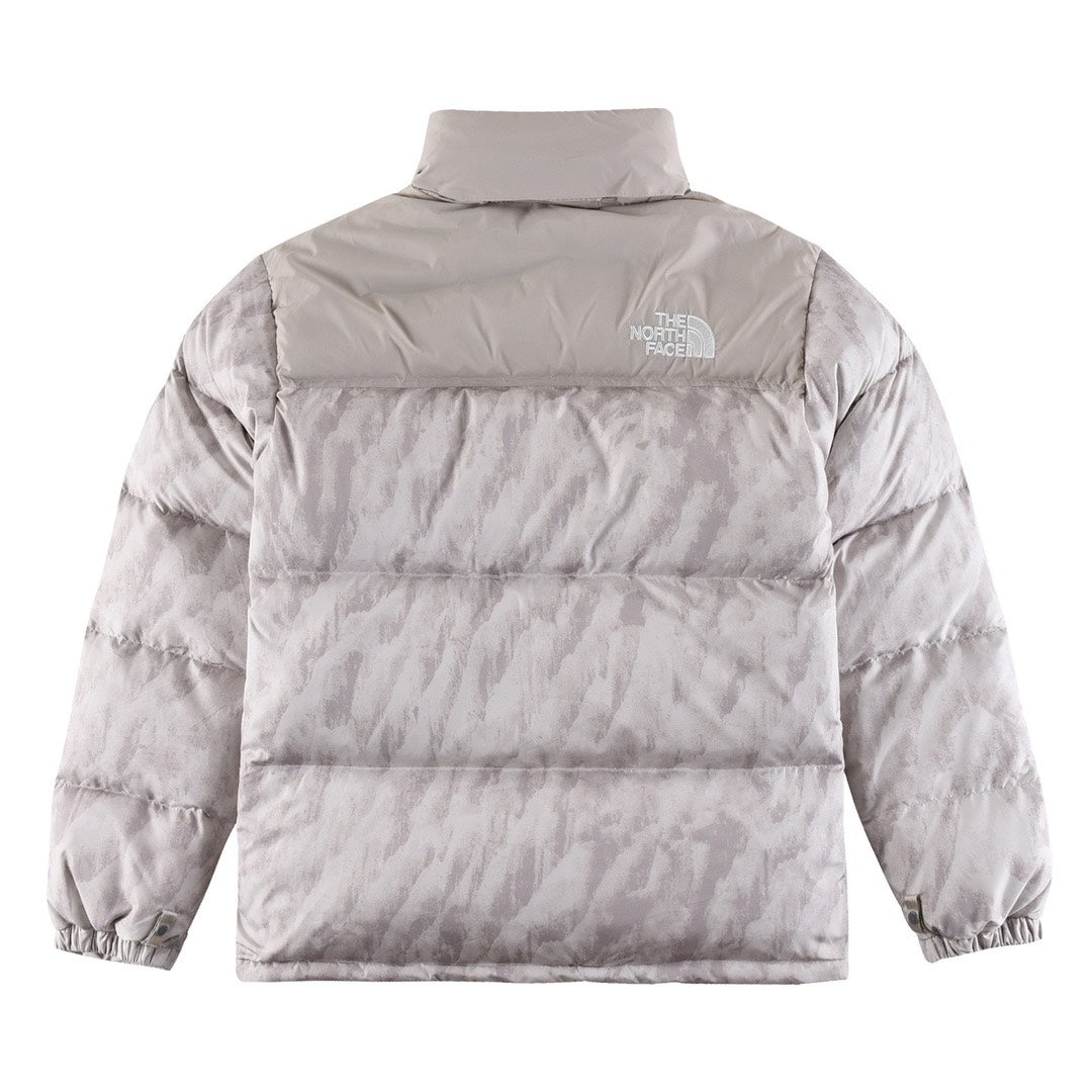 The North Face 1996 Retro Nuptse Jacket – Light Grey Marble Print Color Block | Women's & Men's Styling