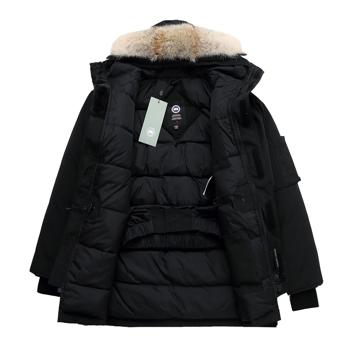 Canada Goose Women's Men's Expedition Down Parka Jacket with Coyote Fur - Black