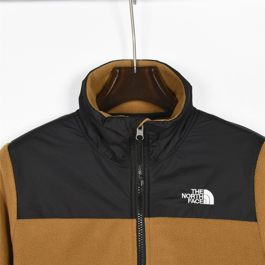 The North Face Women's Men's Fleece Jacket - Khaki & Black Color Block