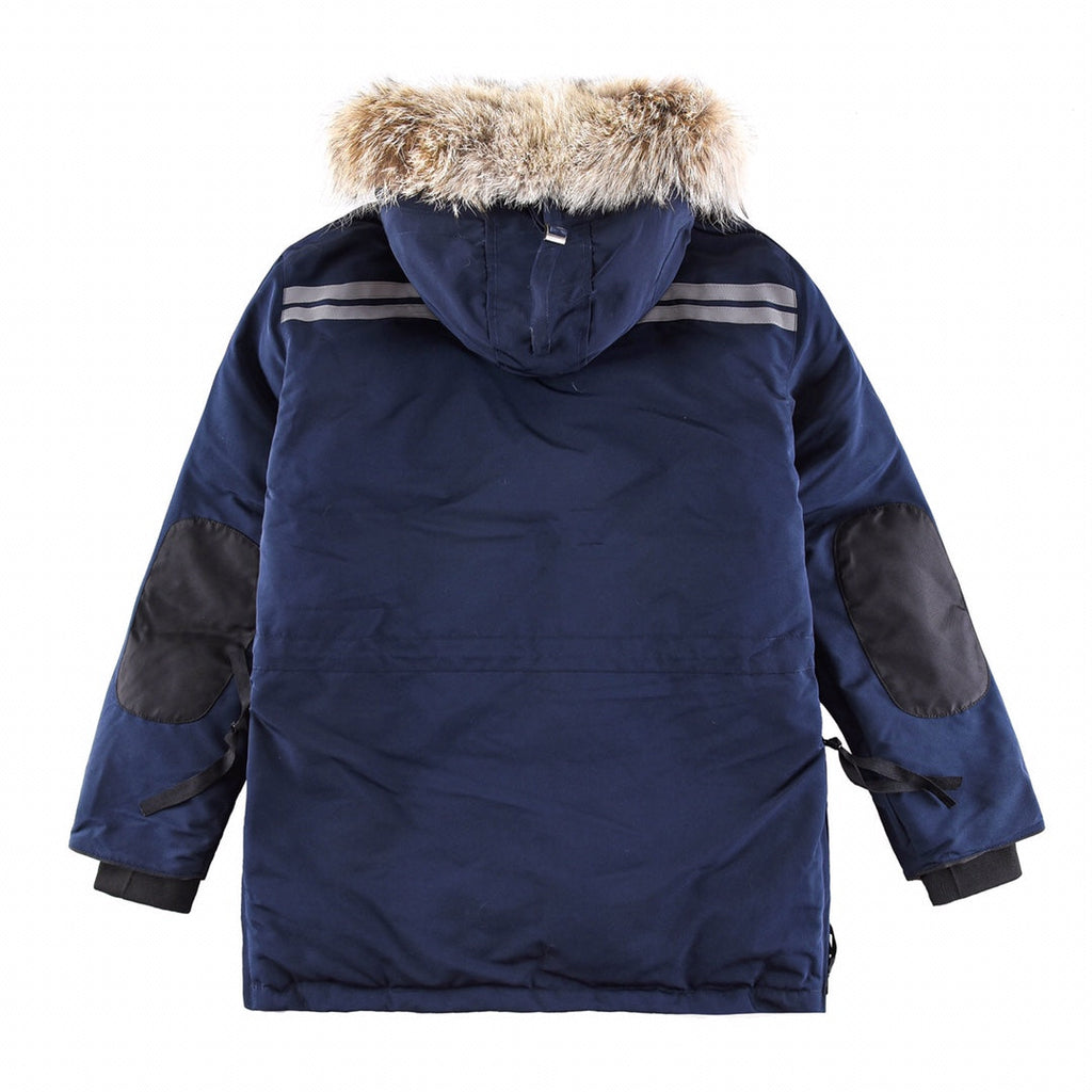 Canada Goose Women's Men's Expedition Down Parka Jacket with Coyote Fur - Navy Blue