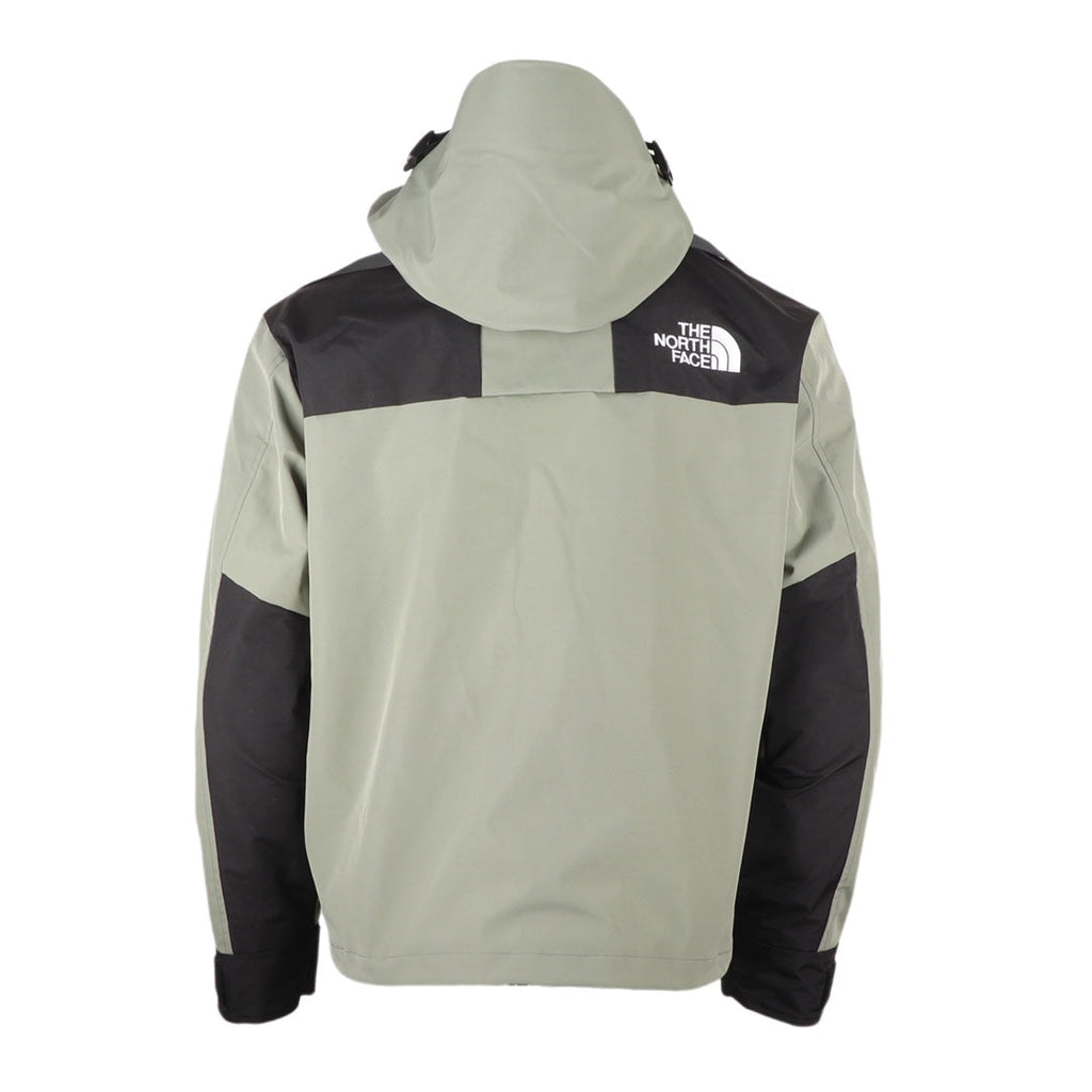 The North Face Women's Men's GORE-TEX Hooded Mountain Jacket - Sage Green & Black Color Block Waterproof Shell