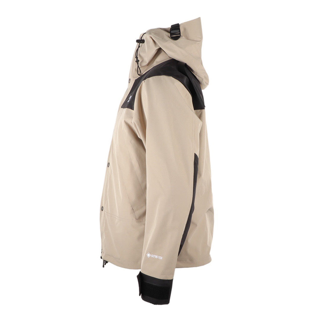 The North Face Women's Men's GORE-TEX Hooded Mountain Jacket - Khaki & Black Color Block Waterproof Shell