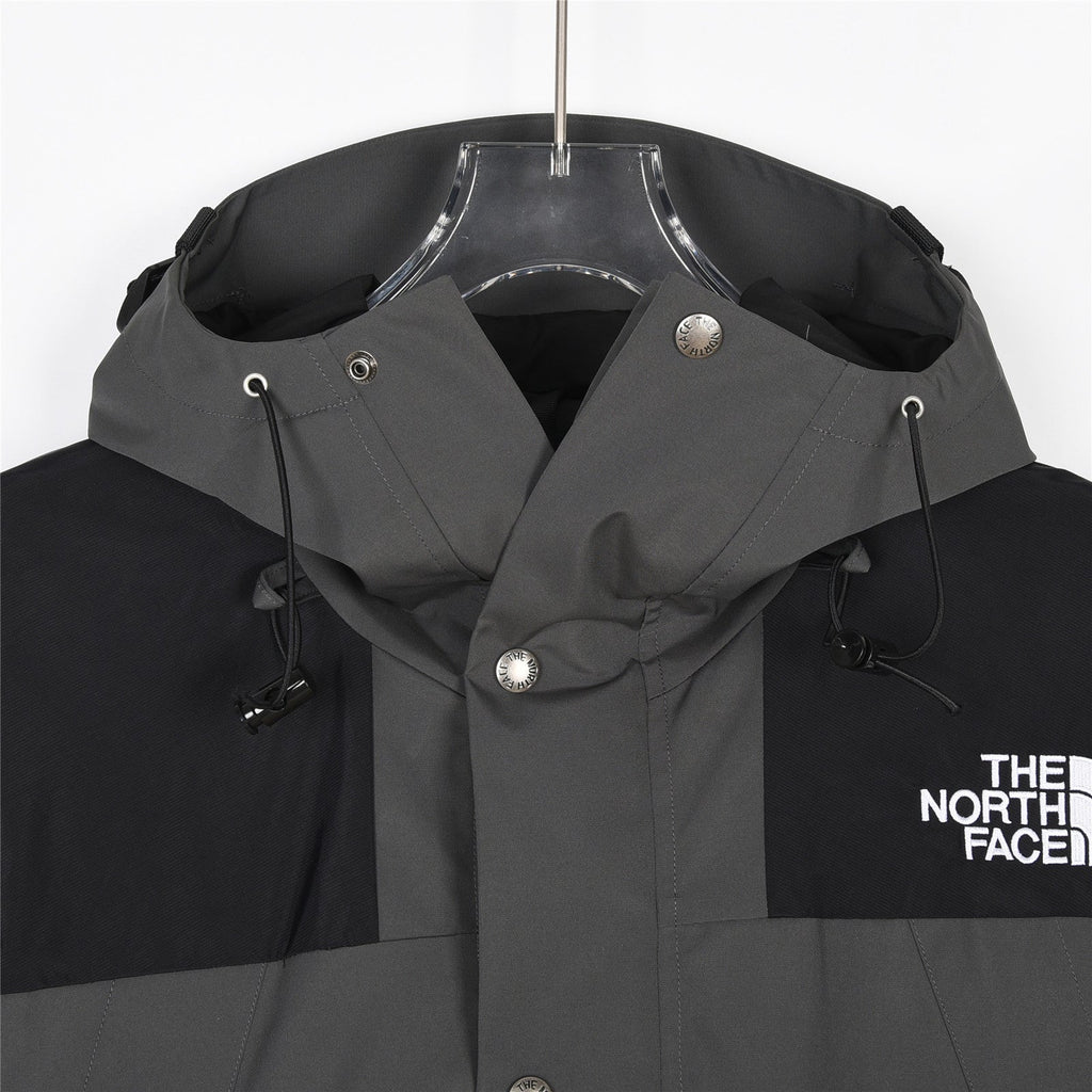 The North Face Men's Hooded Mountain Jacket | Charcoal Grey & Black Color Block