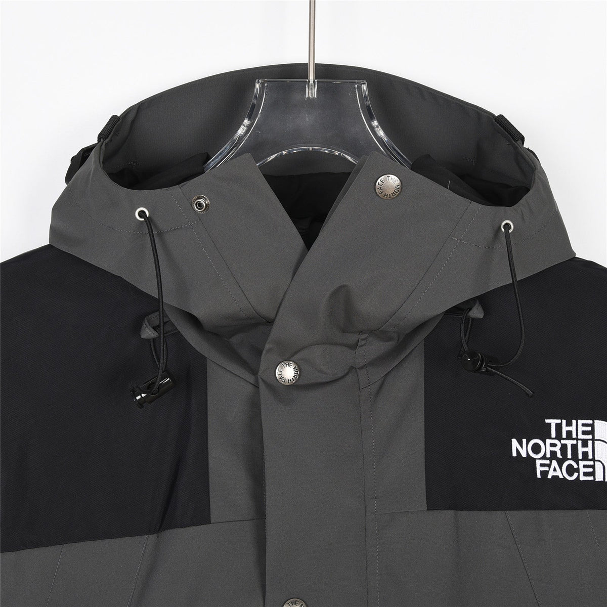 The North Face Men's Hooded Mountain Jacket | Charcoal Grey & Black Color Block