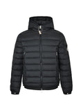 Moncler Women's Men's Hooded Horizontal Quilted Down Jacket - Black