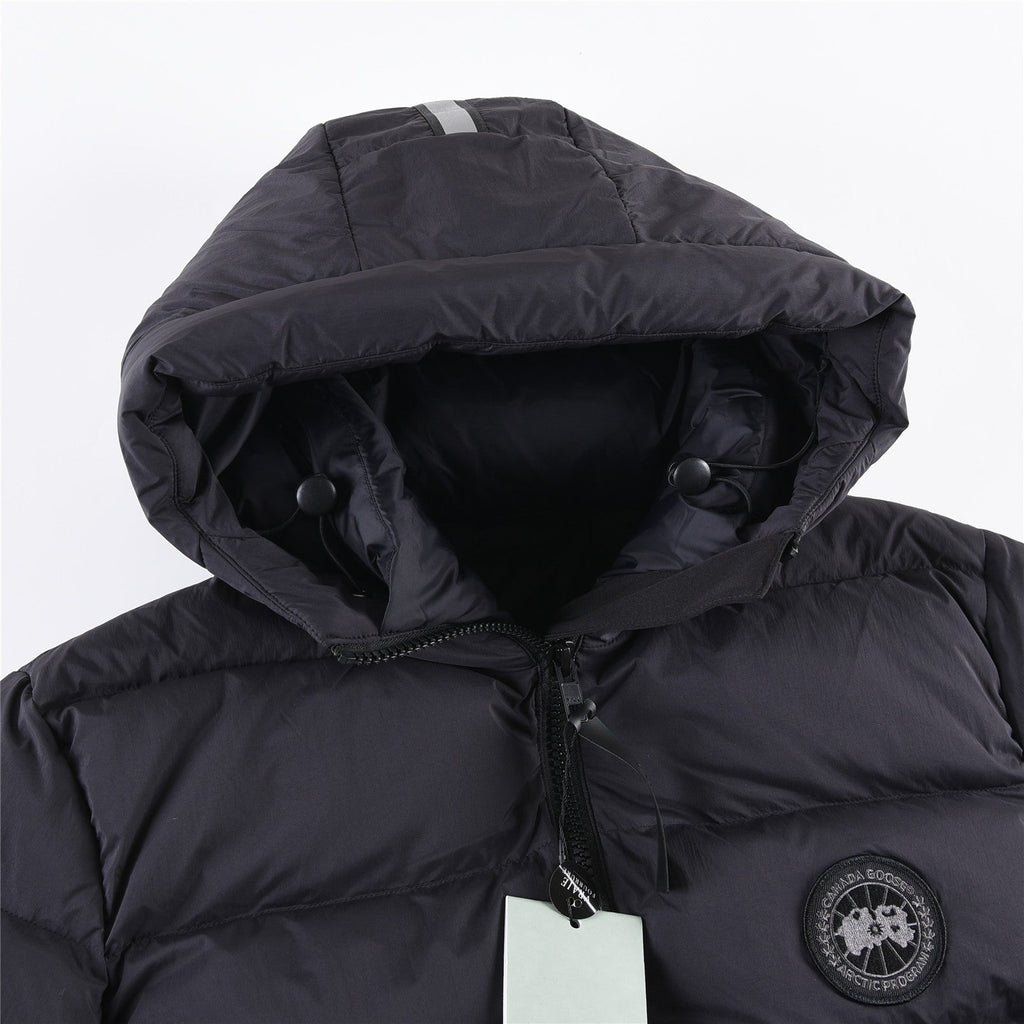 Canada Goose Women's Men's Black Label Hooded Down Jacket - Black
