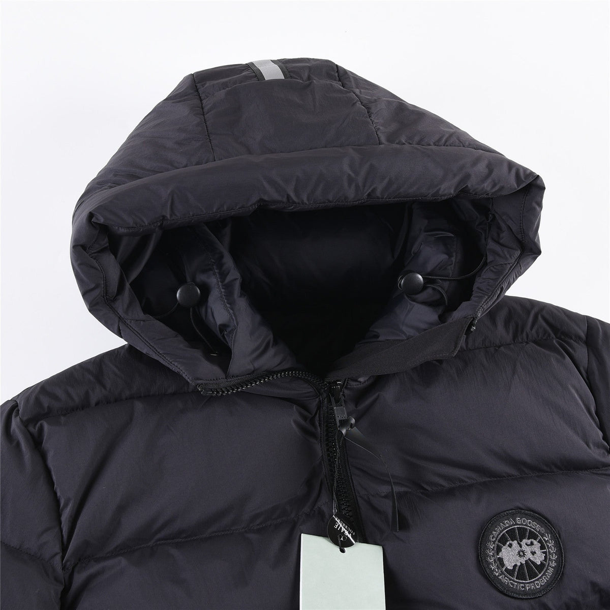 Canada Goose Women's Men's Black Label Hooded Down Jacket - Black
