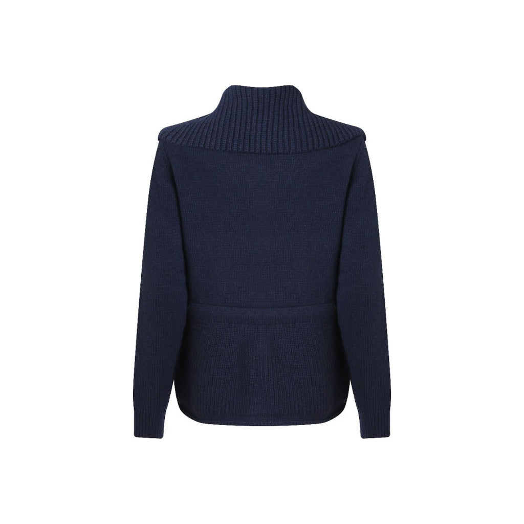 Moncler Women's Men's Knit Panel Down Jacket - Navy