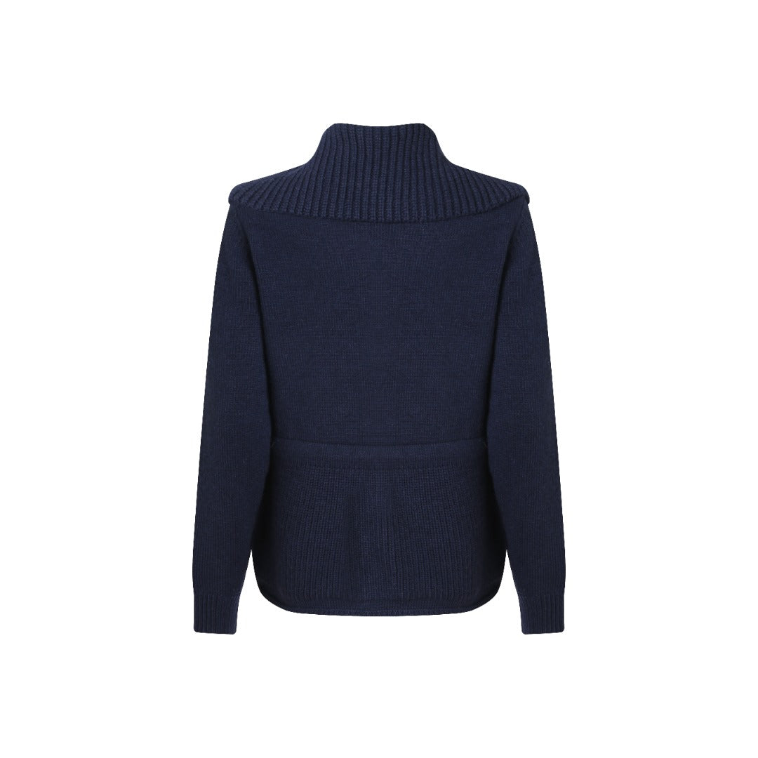 Moncler Women's Men's Knit Panel Down Jacket - Navy