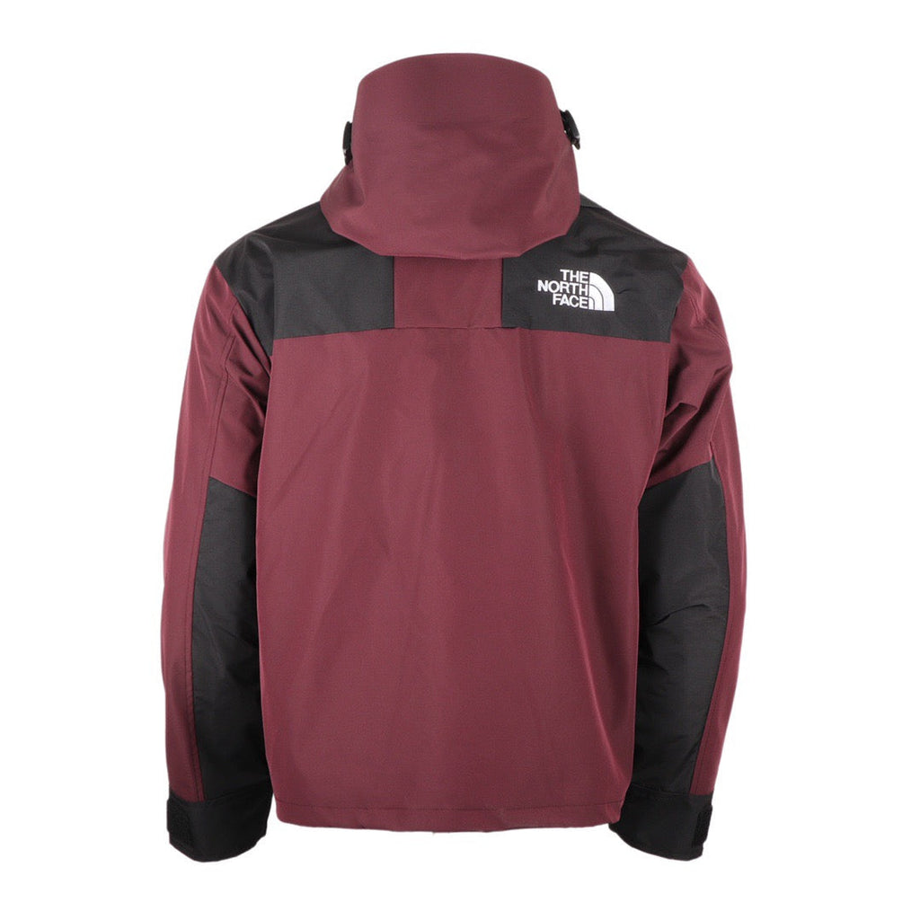The North Face Women's Men's GORE-TEX Hooded Mountain Jacket - Wine Red & Black Color Block Waterproof Shell