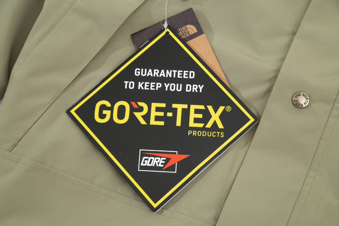 The North Face Men's GORE-TEX Hooded Mountain Jacket | Light Khaki & Black Color Block
