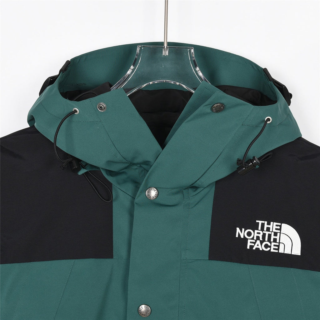 The North Face Men's Hooded Mountain Jacket | Teal Green & Black Color Block