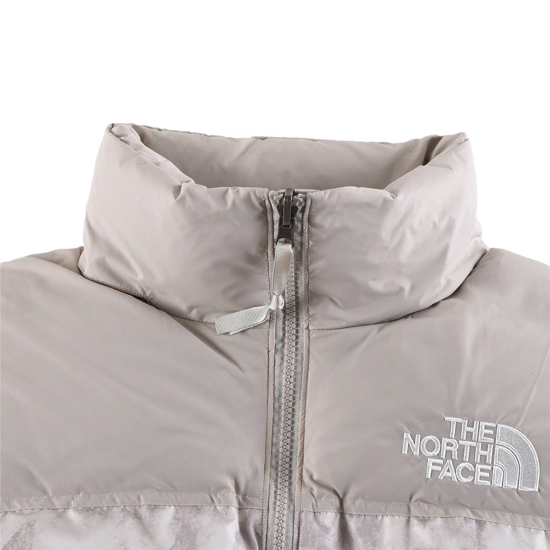 The North Face 1996 Retro Nuptse Jacket – Light Grey Marble Print Color Block | Women's & Men's Styling
