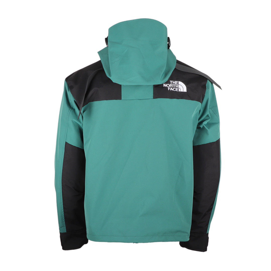 The North Face Women's Men's GORE-TEX Hooded Mountain Jacket - Teal Green & Black Color Block Waterproof Shell