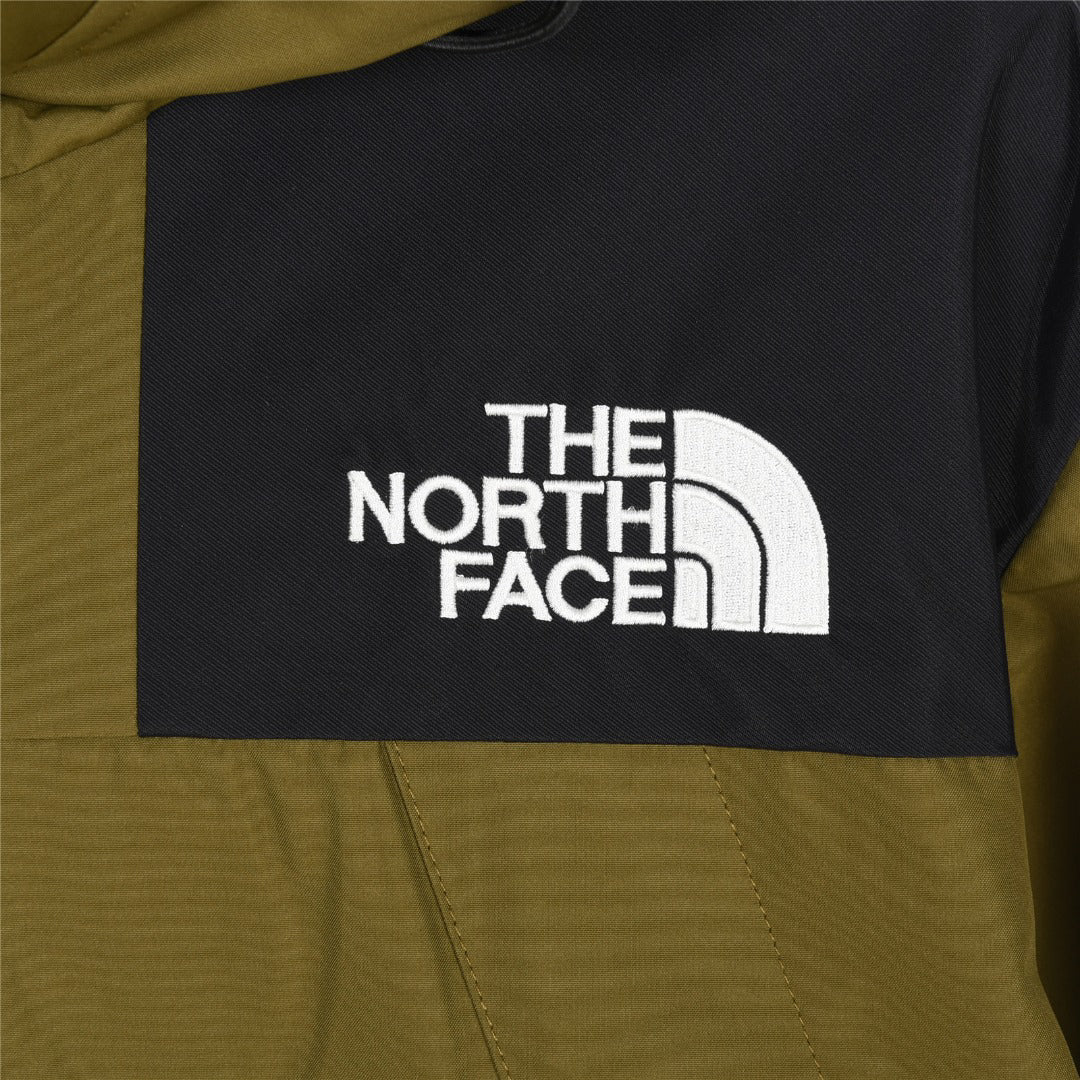 The North Face Men's Hooded Mountain Jacket | Olive Green & Black Color Block