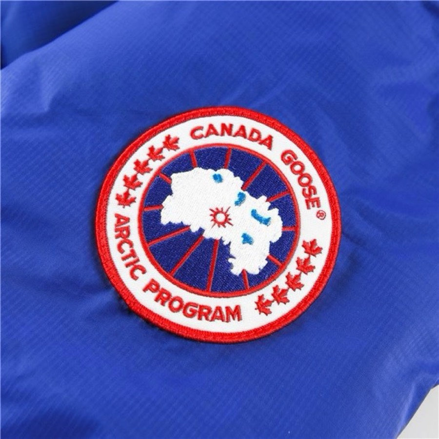 Canada Goose Women's Men's Short Hooded Down Jacket - Royal Blue