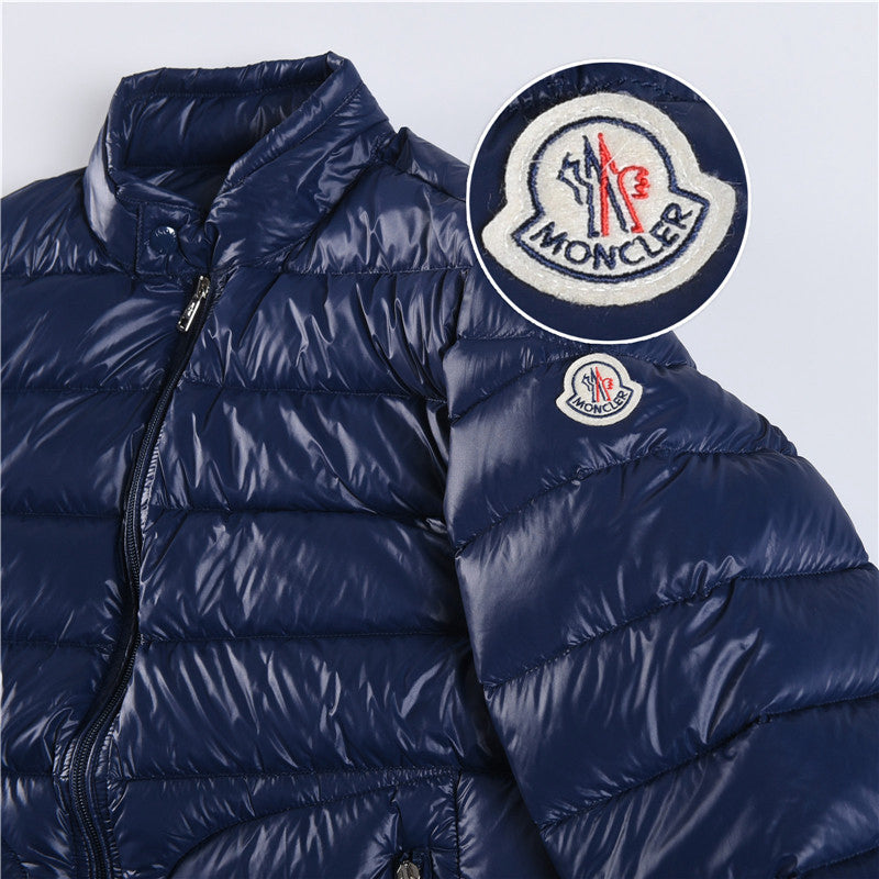 Moncler Women's Men's Lightweight Stand Collar Down Jacket - Dark Blue
