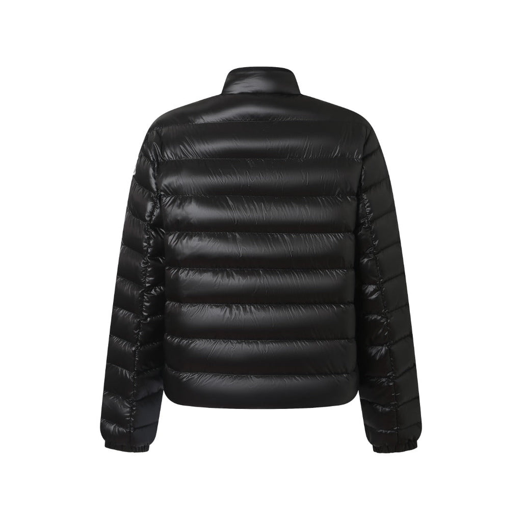 Moncler Women's Men's Knit Pocket Stand Collar Short Down Jacket - Black
