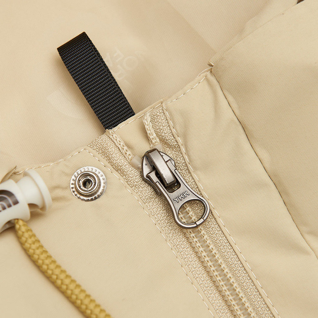 The North Face Women's Men's Multi-Pocket Hooded Jacket - Cream & Khaki Color Block