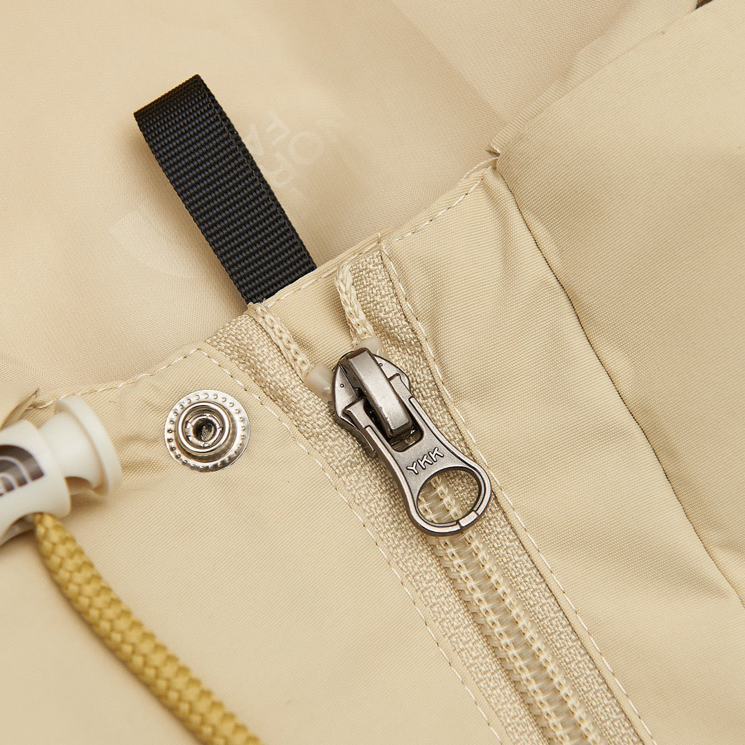 The North Face Women's Men's Multi-Pocket Hooded Jacket - Cream & Khaki Color Block