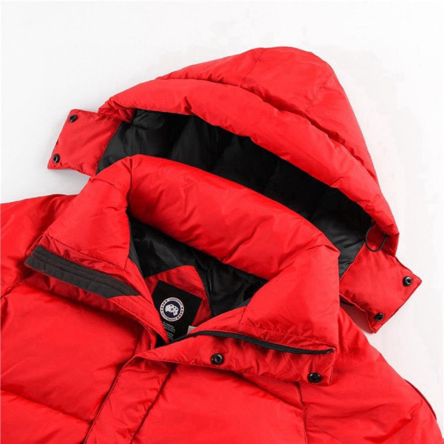 Canada Goose Women's Men's Short Hooded Down Jacket - Red