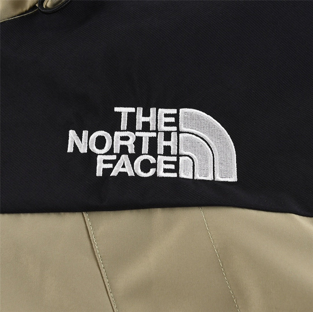 The North Face Women's Men's GORE-TEX Hooded Mountain Jacket - Khaki & Black Color Block Waterproof Shell