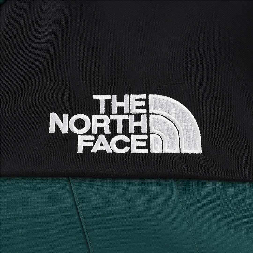 The North Face Women's Men's GORE-TEX Hooded Mountain Jacket - Dark Green & Black Colour Block Waterproof Shell