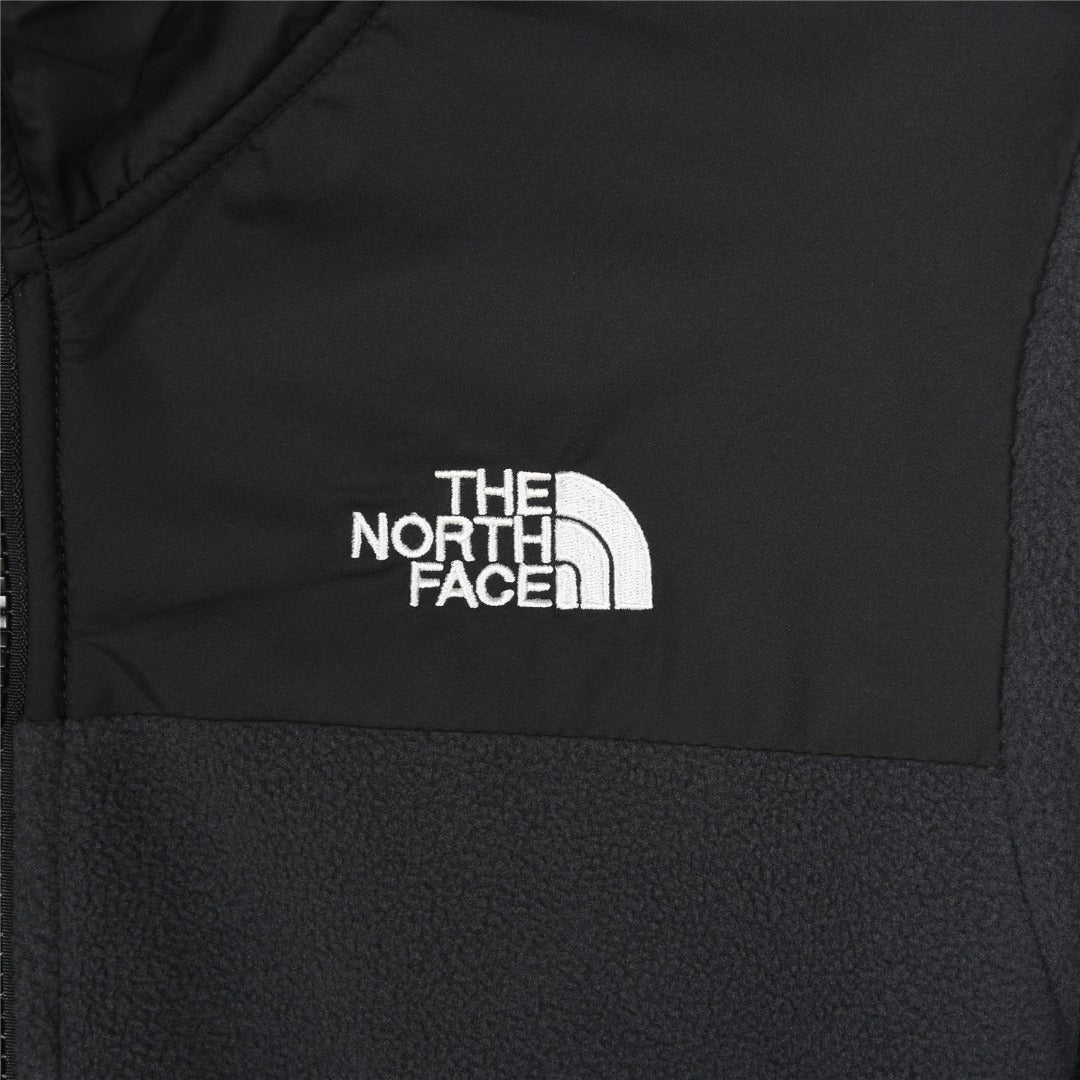 The North Face Women's Men's Fleece Jacket - Dark Gray & Black Color Block