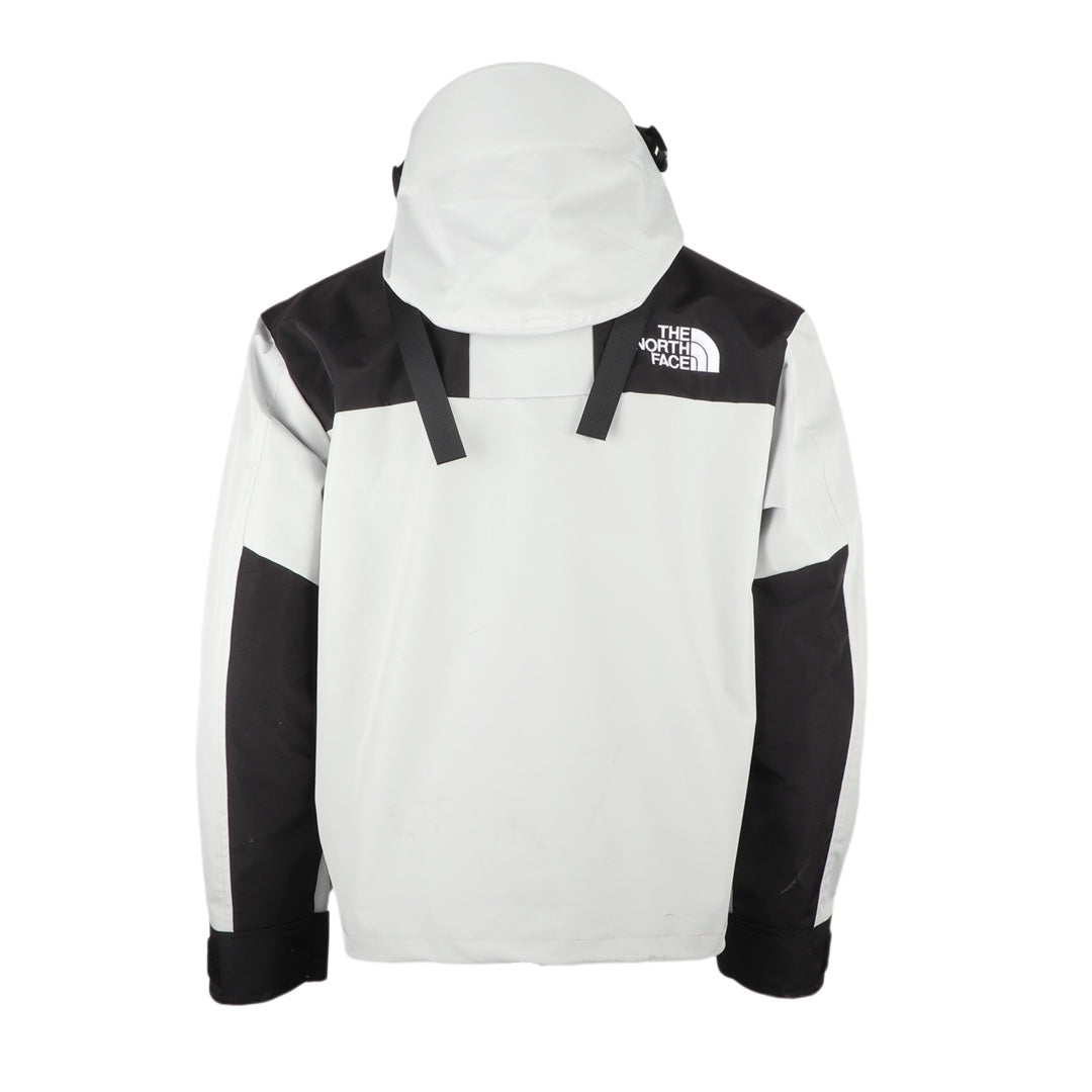 The North Face Men's GORE-TEX Hooded Jacket | Light Gray & Black Color Block | Women's Styling Inspiration