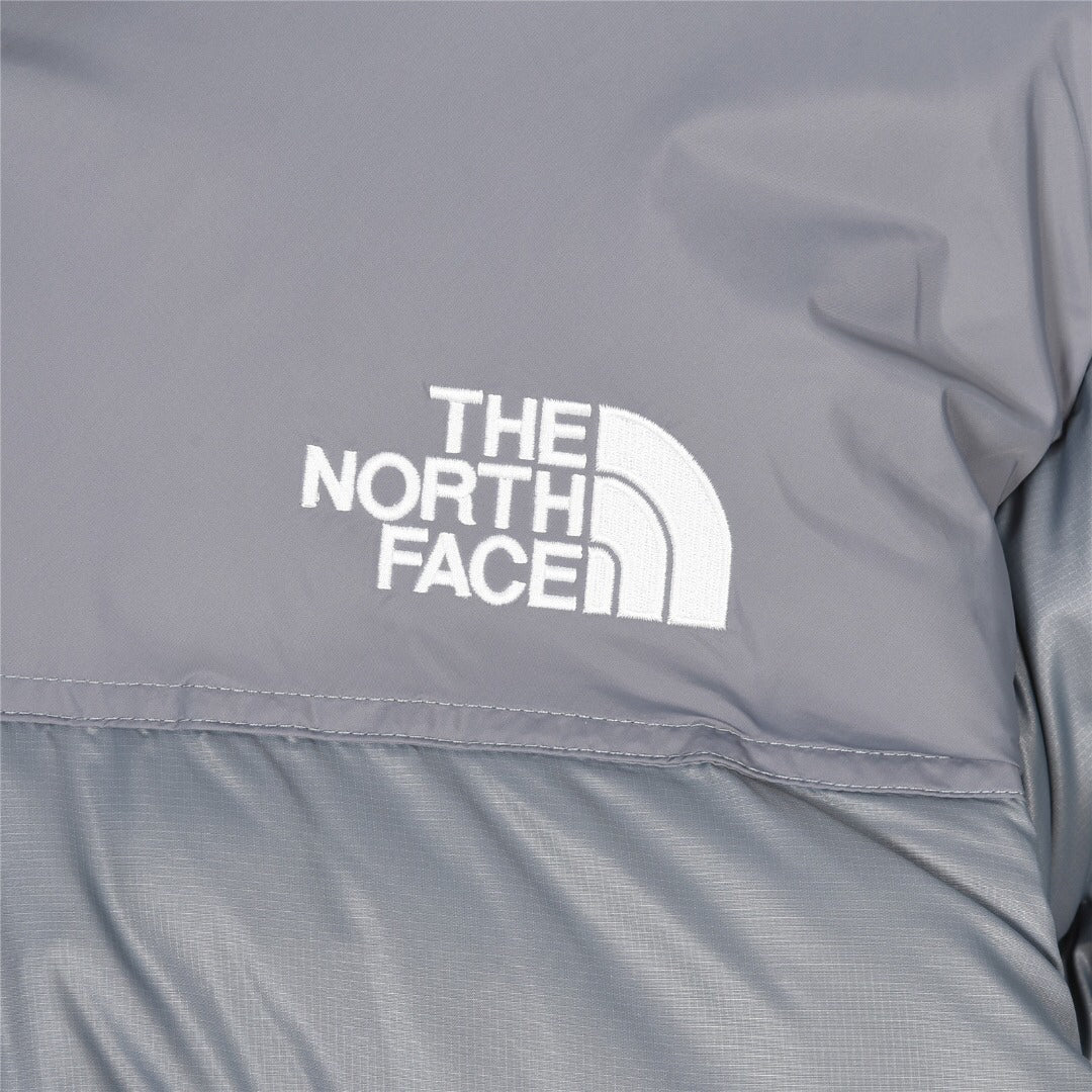 The North Face Color Block Stand Collar Puffer Jacket | Grey | Women's & Men's Streetwear Style