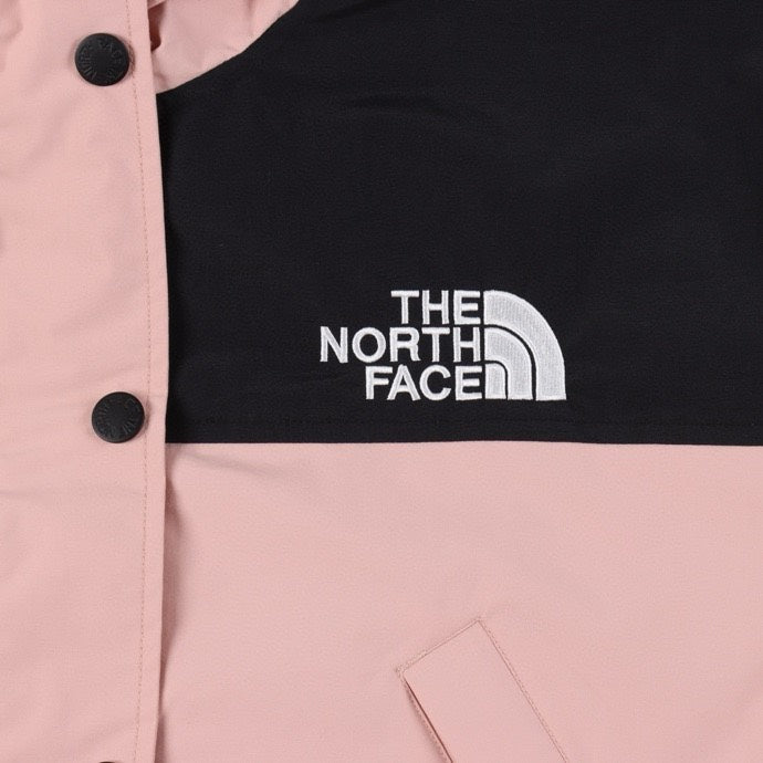 The North Face Women's Men's Cropped Hooded Jacket - Pink & Black Color Block