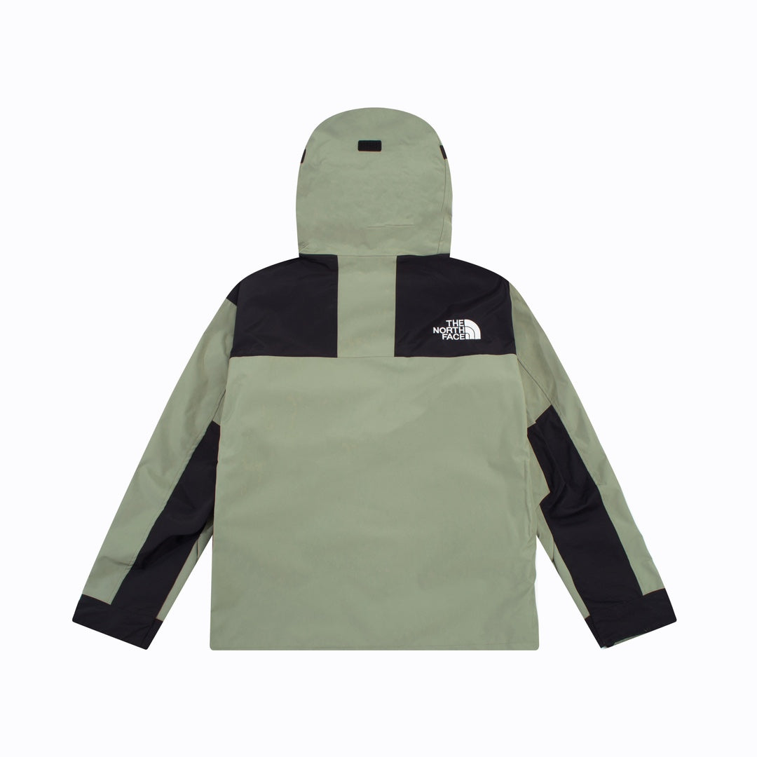 The North Face Men's Sage Green Black Color Block GORE-TEX Hooded Mountain Jacket