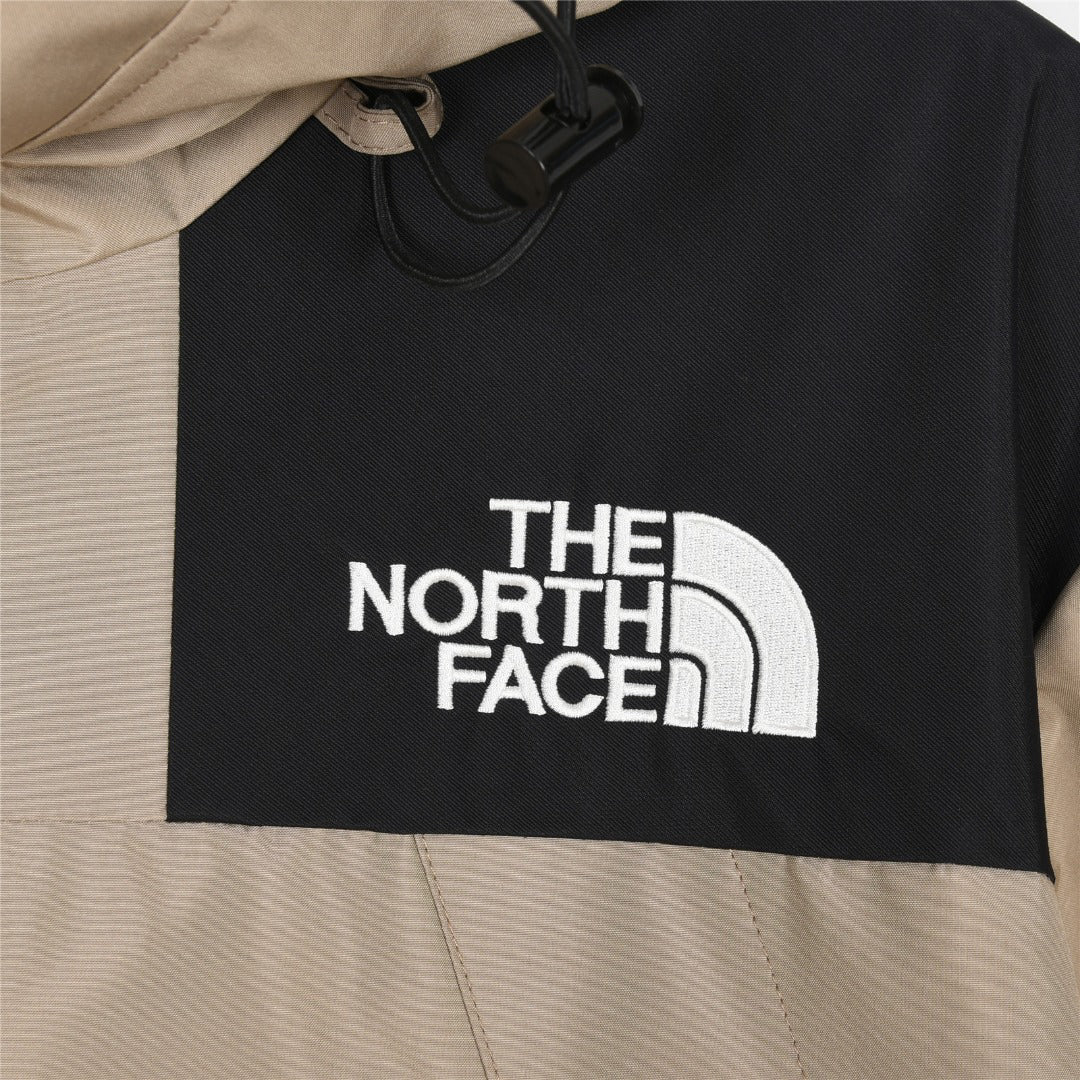 The North Face Men's Hooded Mountain Jacket | Khaki & Black Color Block