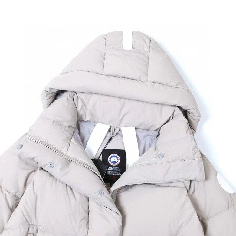 Canada Goose Women's Men's Short Hooded Down Jacket - Light Gray