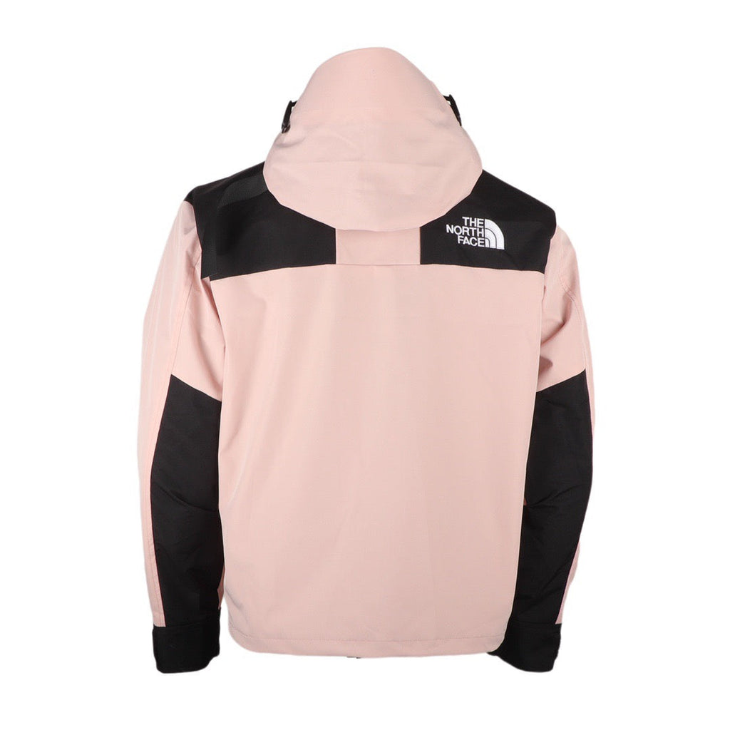The North Face Women's Men's GORE-TEX Hooded Mountain Jacket - Light Pink & Black Color Block Waterproof Shell