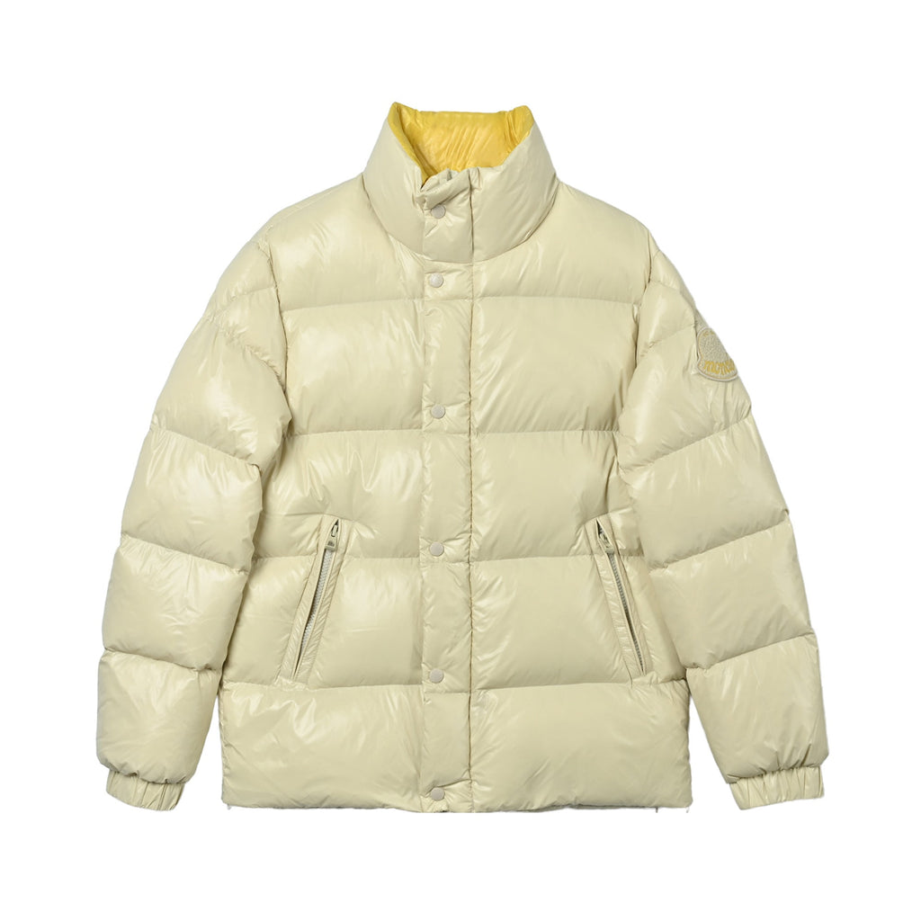 Moncler Women's Men's Stand Collar Puffer Down Jacket - Cream