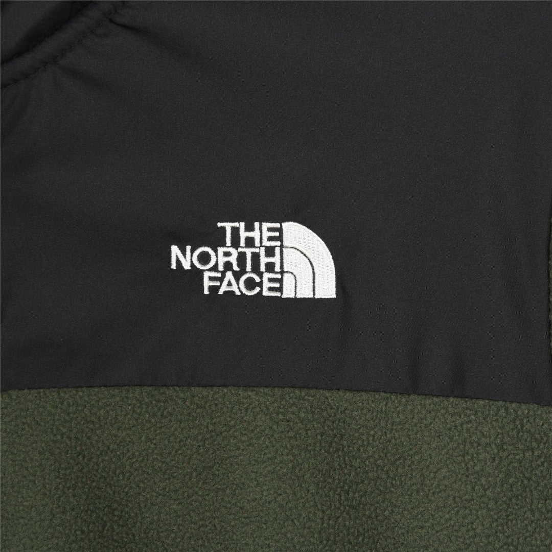 The North Face Women's Men's Fleece Jacket - Olive Green & Black Color Block
