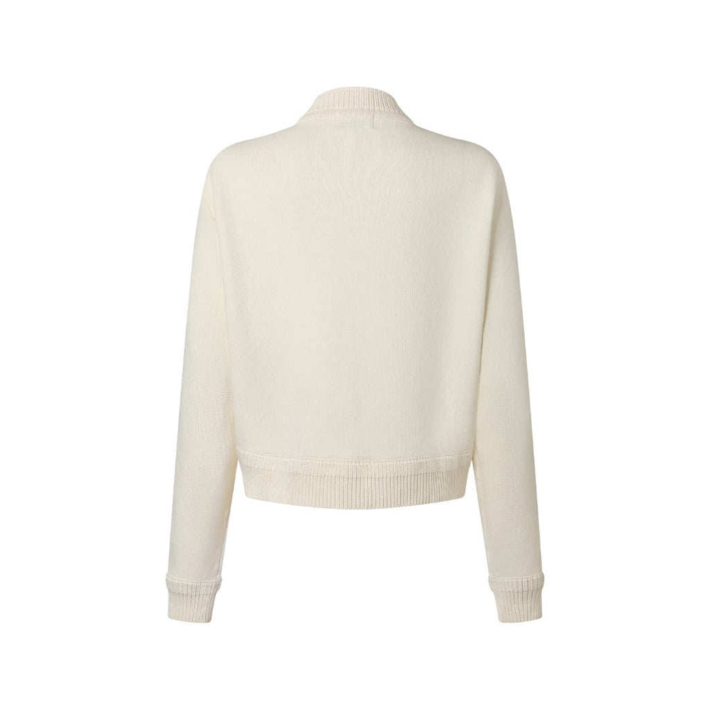 Moncler Women's Men's Knit Panel Short Down Jacket - Off White