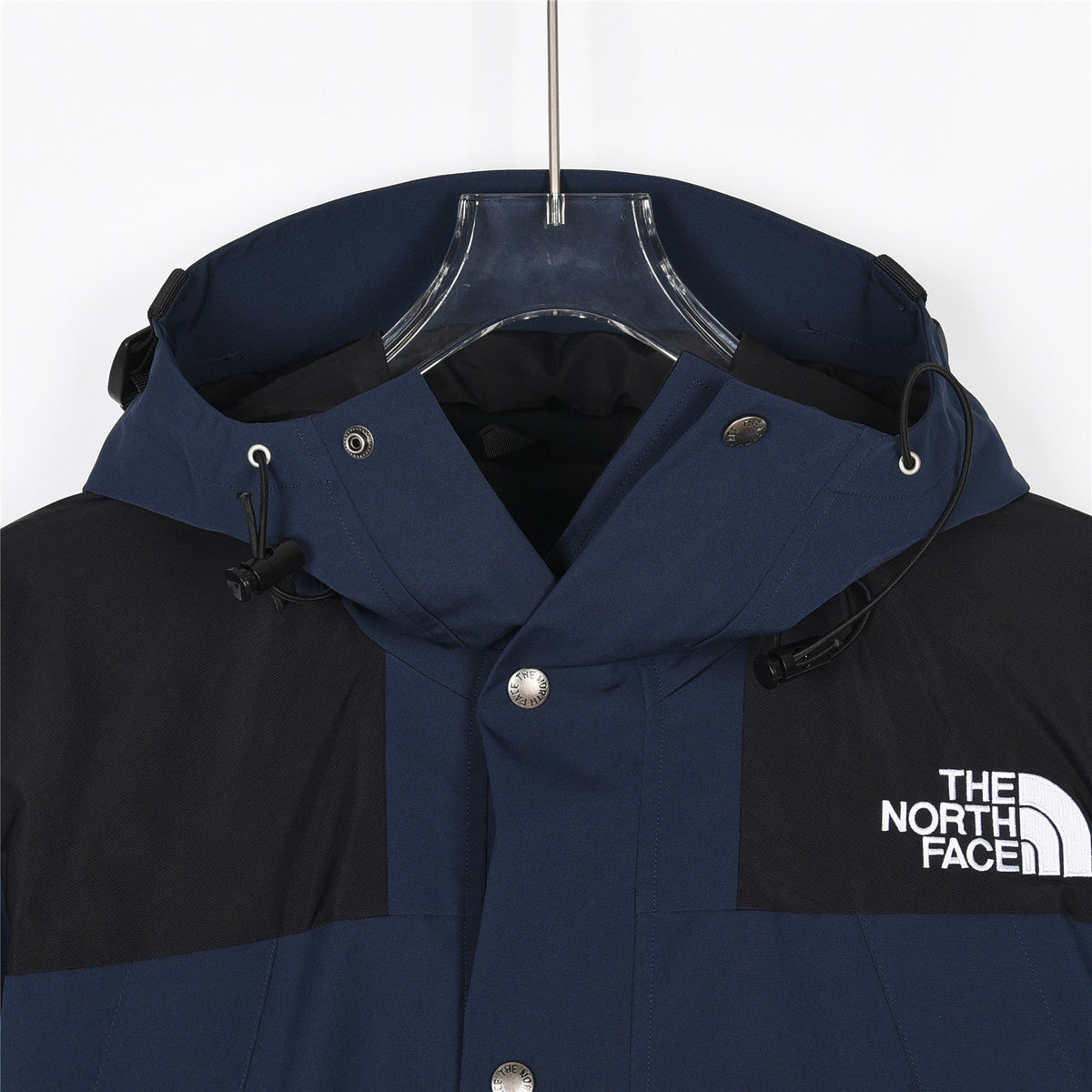 The North Face Men's Hooded Mountain Jacket | Navy Blue & Black Color Block