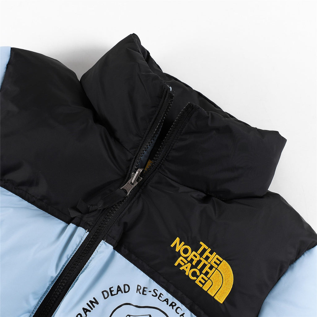 The North Face x Brain Dead Printed Puffer Jacket | Light Blue Color Block | Women's & Men's Streetwear