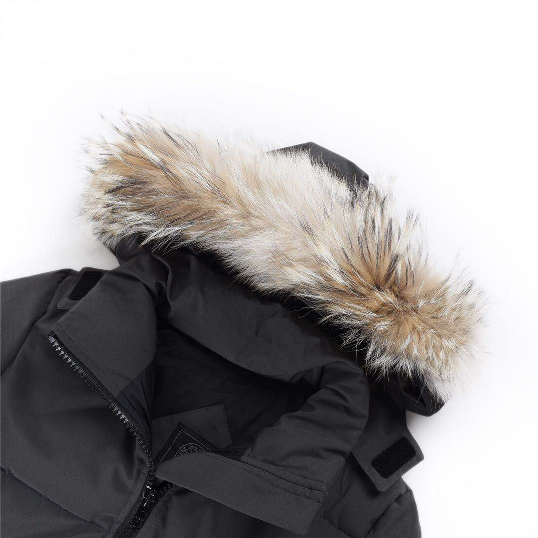 Canada Goose Women's Men's Fur Hood Long Puffer Coat - Dark Grey