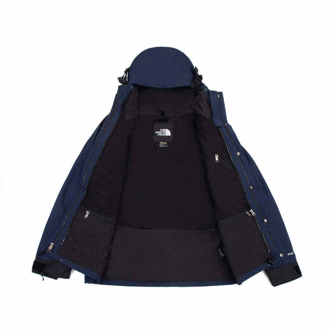 The North Face Men's GORE-TEX Hooded Mountain Jacket | Navy Blue & Black Color Block