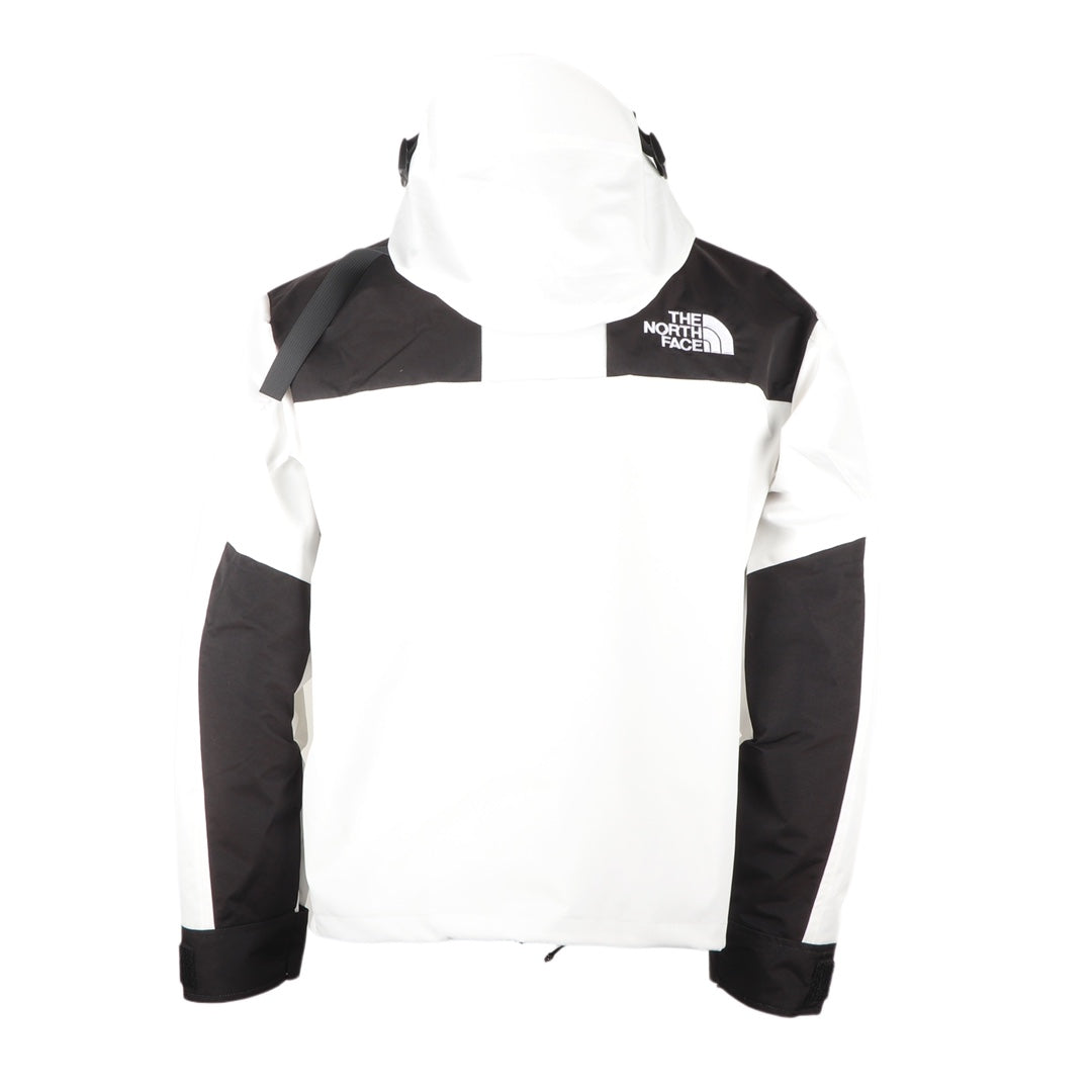 The North Face Women's Men's GORE-TEX Hooded Mountain Jacket - White & Black Color Block Waterproof Shell